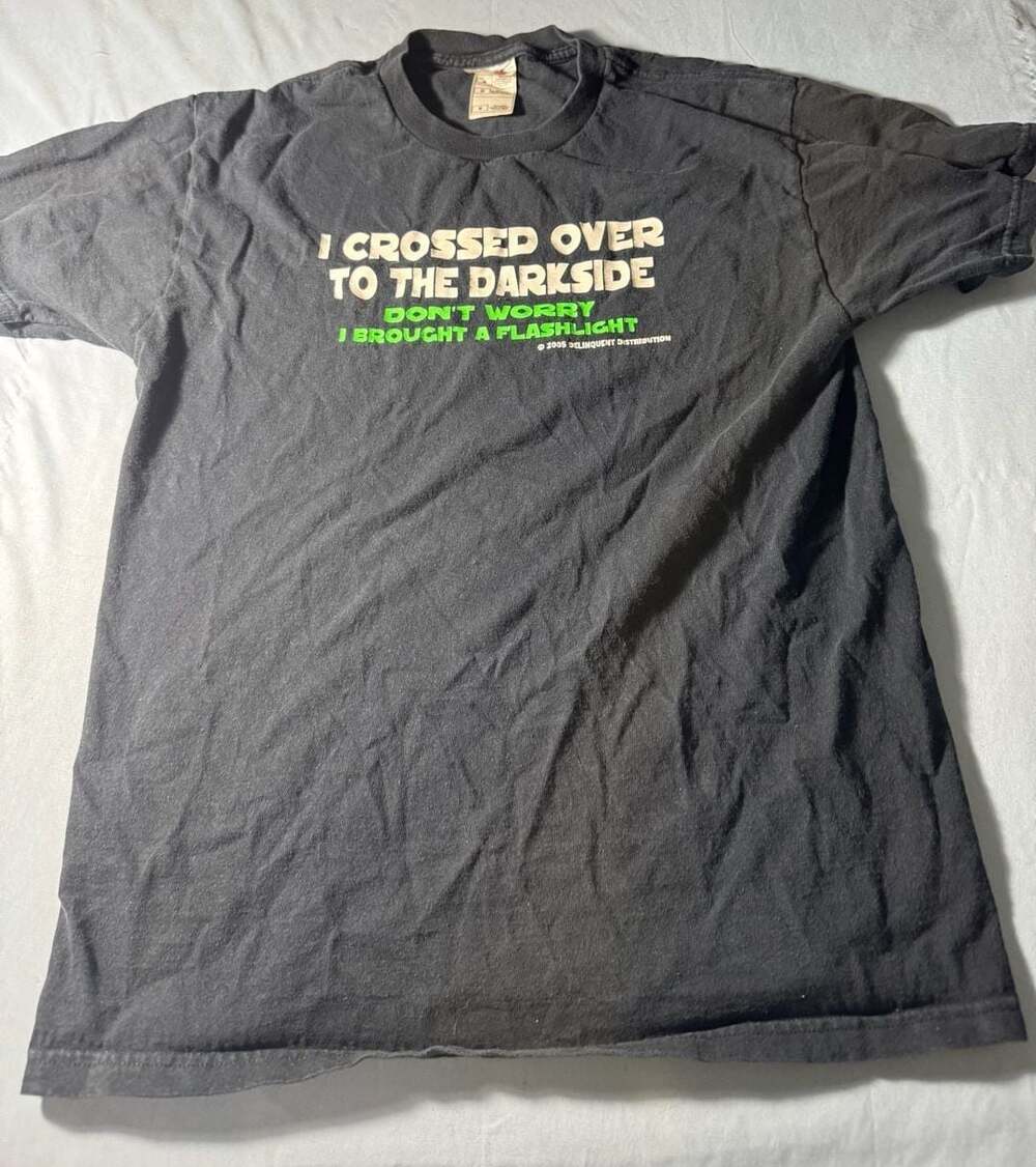 Vtg Fruit Of The Loom Darkside Flashlight Tee Size M Black